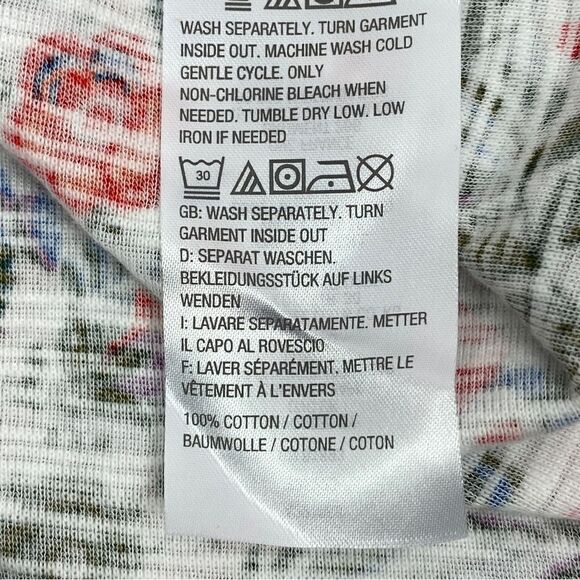 C Wonder Floral PomPom Hem Tunic Tee Shirt White Multi XXS - Picture 10 of 12